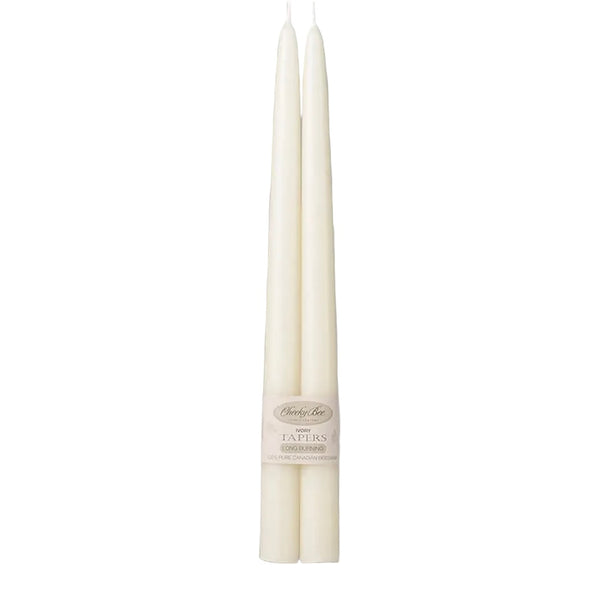 Ivory Beeswax Taper Candles s/2