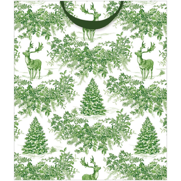 Christmas Toile Green Gift Bags