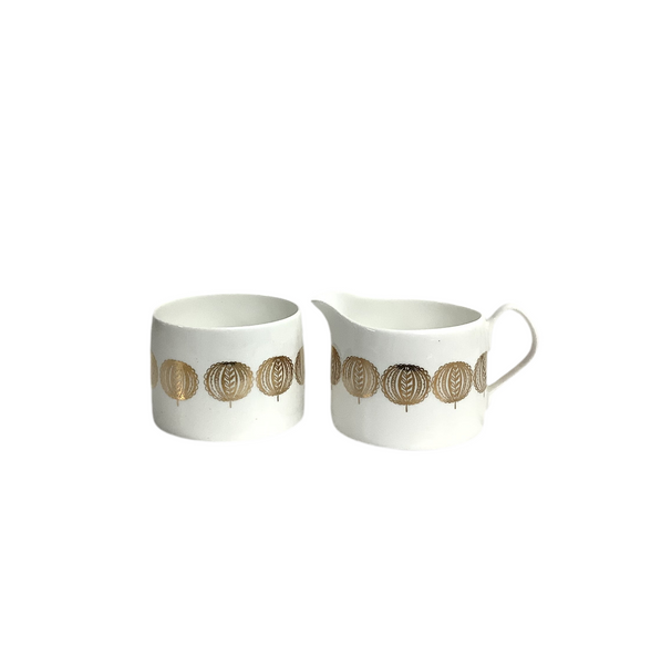Vintage "Queen Anne" Bone China Coffee Pot, Demitasse Cups, Cream & Sugar Set