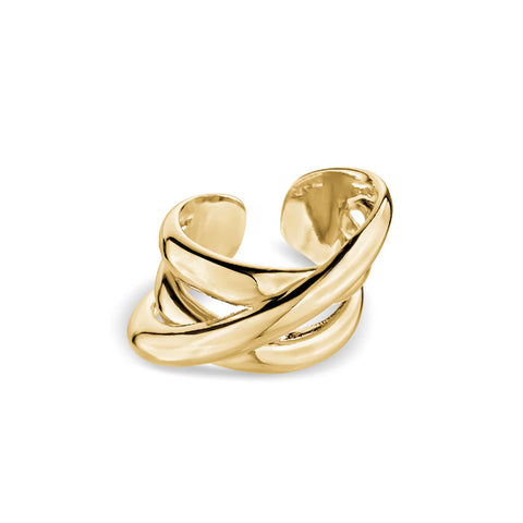 Triple Band Twist Gold Ring