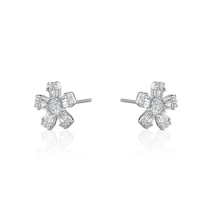 Crystal & Gold Flower Earrings