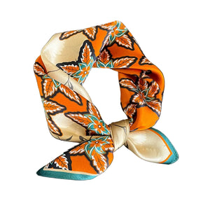 Orange Leaf Silk Scarf – Jacaranda Tree & Co display picture 2