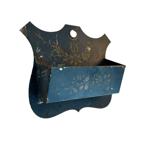 Vintage Tole Tin Wall Pocket