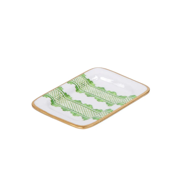 Clarabelle Enamelled Laney Tray in Green
