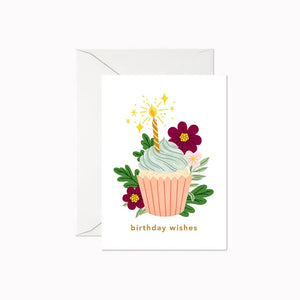 Birthday Wishes Cupcake Mini Greeting Card