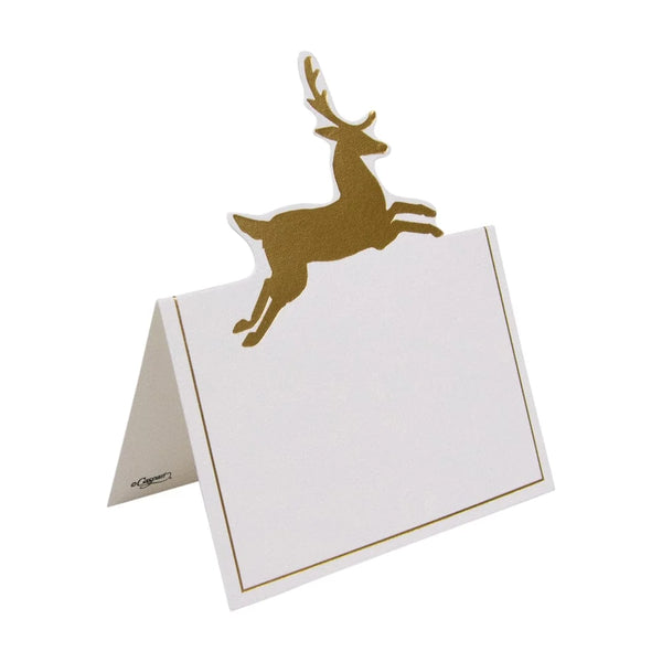 Leaping Deer Foil Die-Cut Place Cards - 8 Per Package