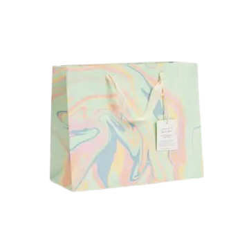 Hand Marbled Medium Gift Bag - Bouquet