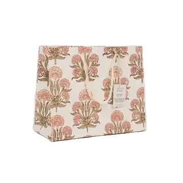 Hand Block Printed Gift Bag - Aurora Terracotta