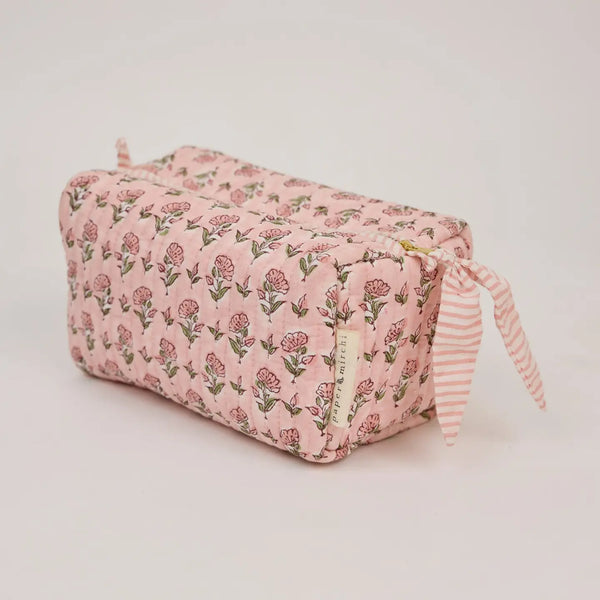 Organic Cotton Toiletry Bag - Ditsy Floral Blush