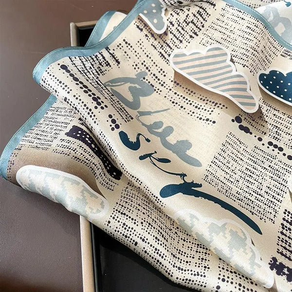 Blue Sky/Clouds Silk Scarf