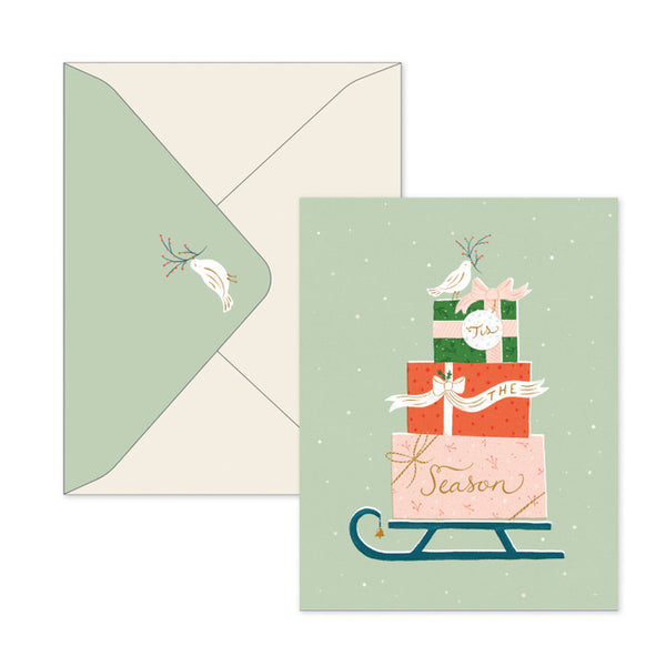 Gifting Sleigh Holiday 10 Greeting Cards