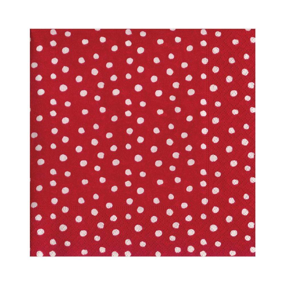 Luncheon Napkins - Small Dots Red