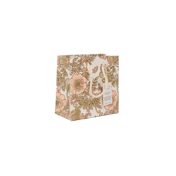Hand Block Printed Gift Bag - Wild Rose Terracotta