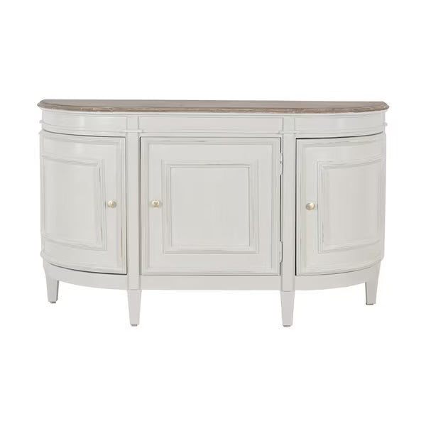 Bow Front White Sideboard