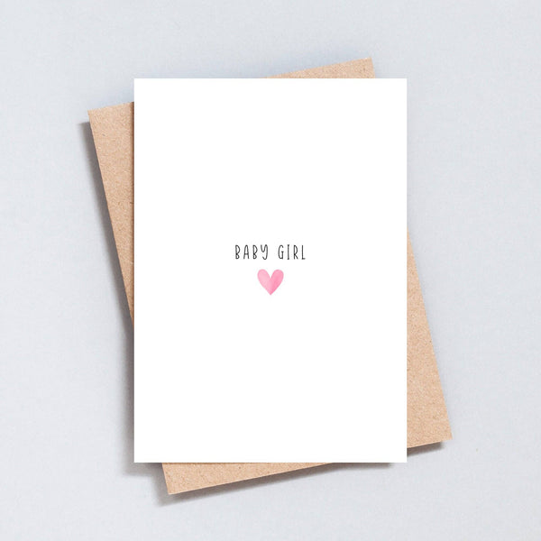 Baby Girl Heart Greeting Card