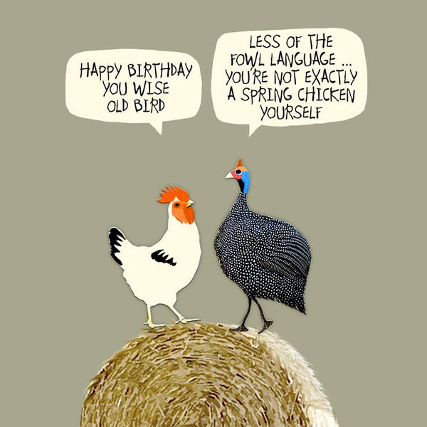 Spring Chicken / Wise Old Bird Birthday Card