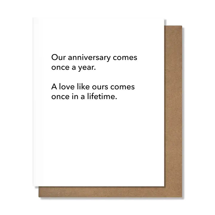 Once in A Lifetime - Anniversary Card – Jacaranda Tree & Co