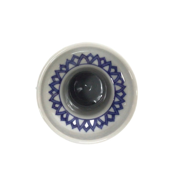 Vintage Oriental Blue & White Porcelain Vase w/ Fish Handles