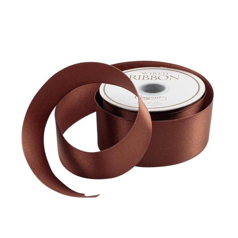 Solid Coffee Satin Ribbon