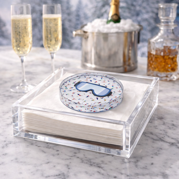 Acrylic Napkin Weight - Ski Goggles