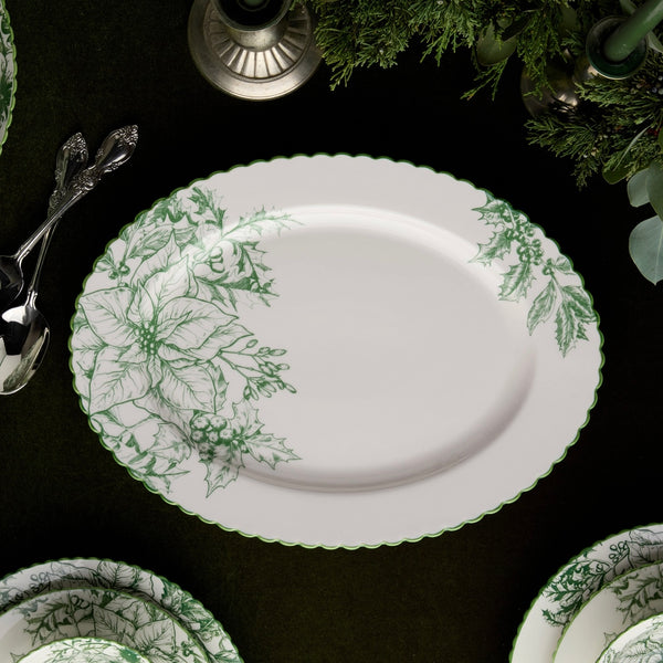Winter Evergreen Oval Platter