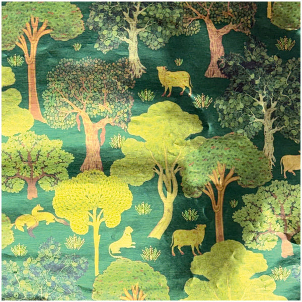 Arcadian Tapestry Dark Green Foil Wrapping Paper