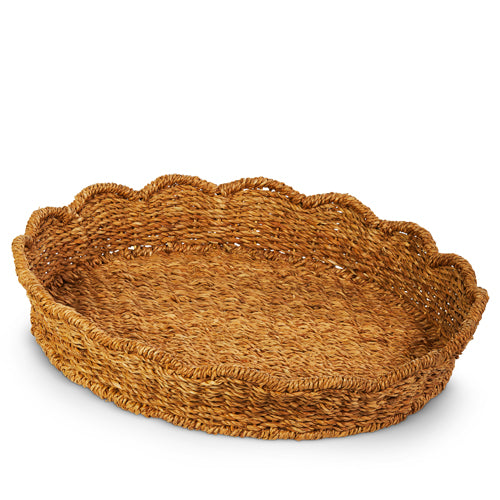 Scallop Edge Rattan Tray
