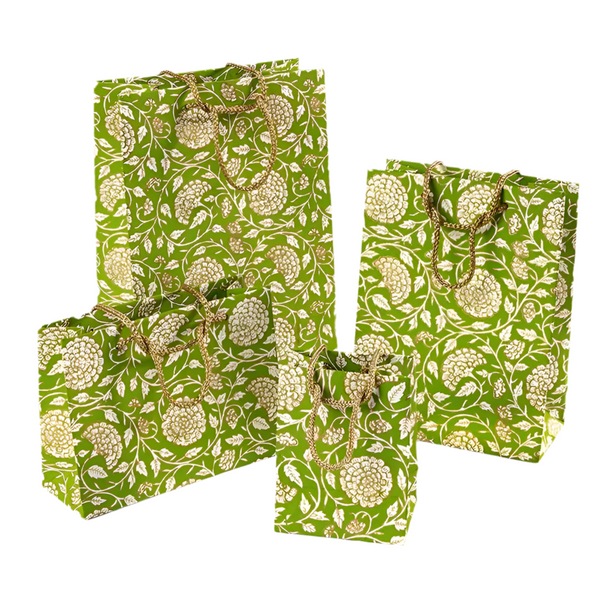 Handmade Gift Bags - Green Jaipur
