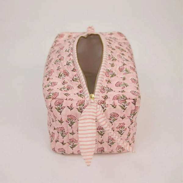 Organic Cotton Toiletry Bag - Ditsy Floral Blush