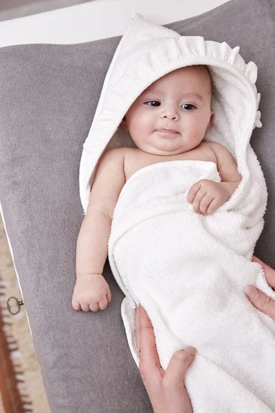 Ruffle Bathcape Terry - Offwhite