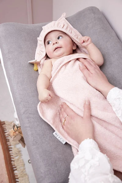 Ruffle Bathcape Terry - Soft pink