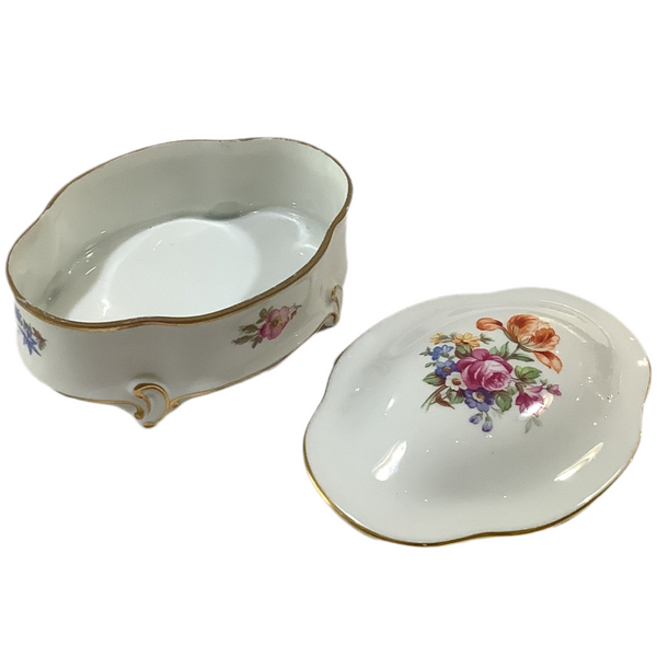 Vintage Porcelain “JL Menau, Graf Von Henneberg” Porcelain Lidded Trinket Box