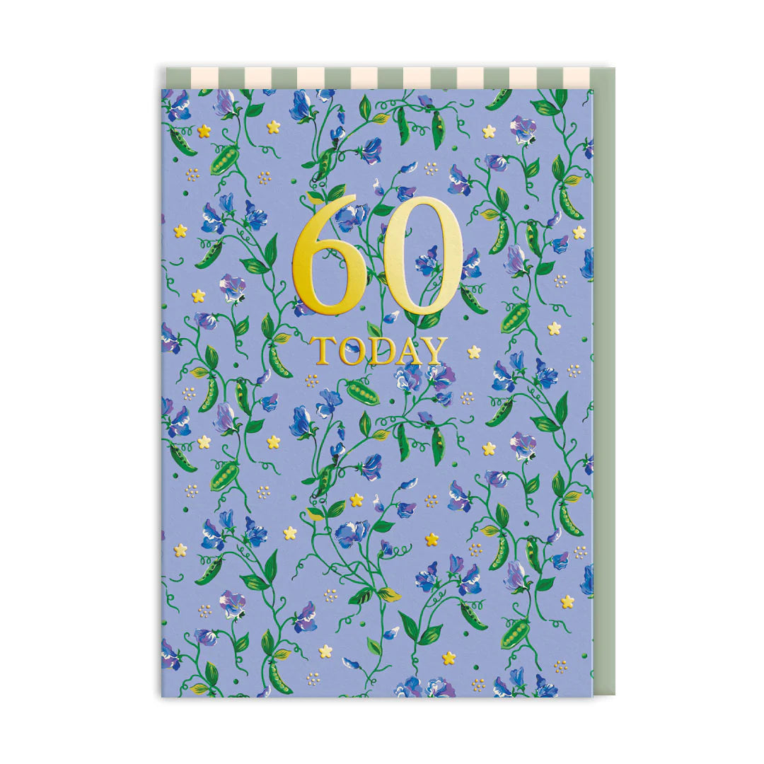 60 Today Sweet Peas Birthday Card