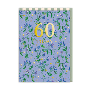 60 Today Sweet Peas Birthday Card