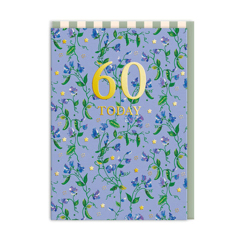 60 Today Sweet Peas Birthday Card