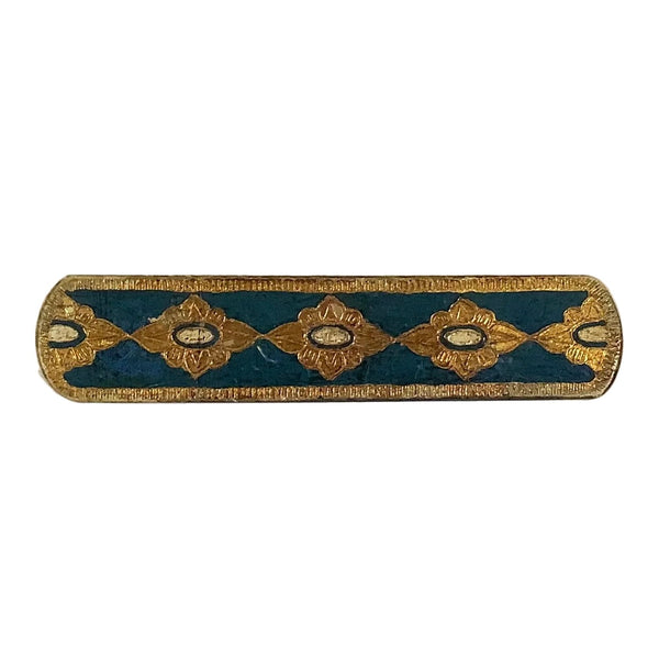 Vintage Blue & Gold Florentine Clothes Brush