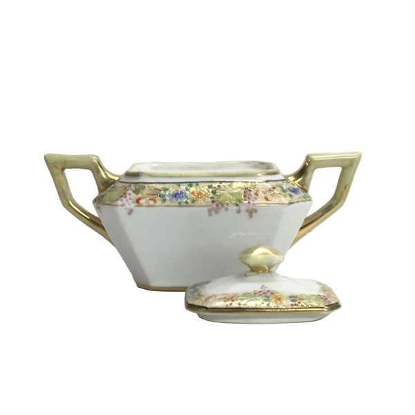Vintage Nippon Porcelain Lidded Sugar Bowl