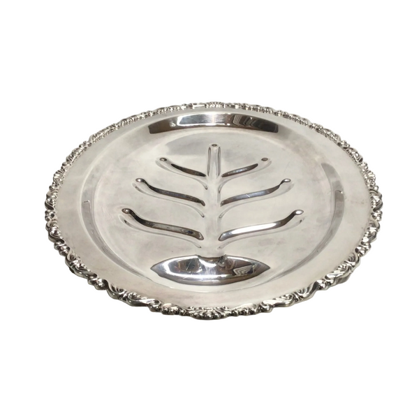 Vintage Oval Footed Silver Meat Platter