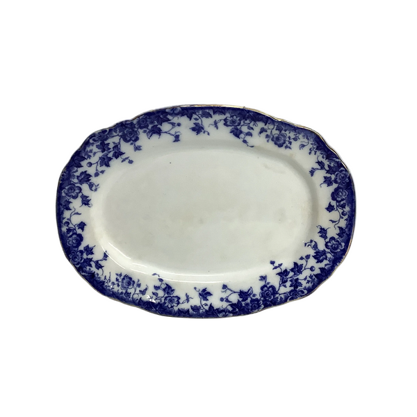 Vintage Blue & White Small Oval Platter