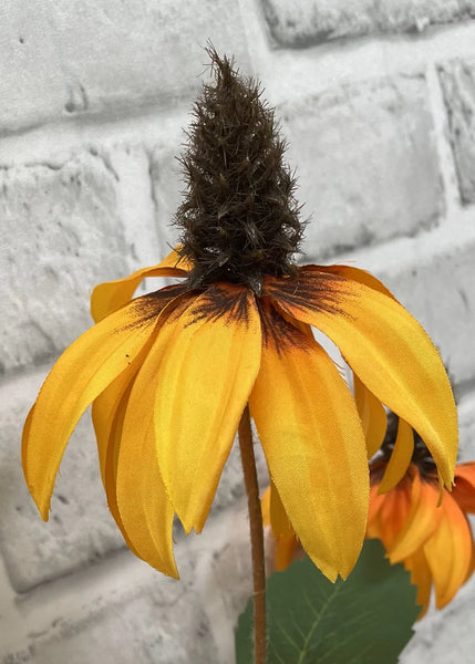 Yellow Orange Cone Flower Stem