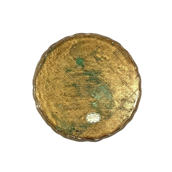 Vintage Florentine Gold & Ivory Round Tray-
