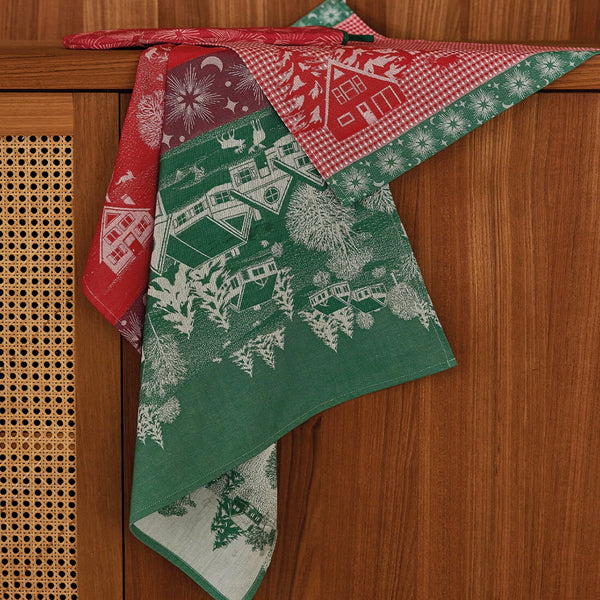 Le Jacquard Français Tea Towel - Sous Les Etoiles Red