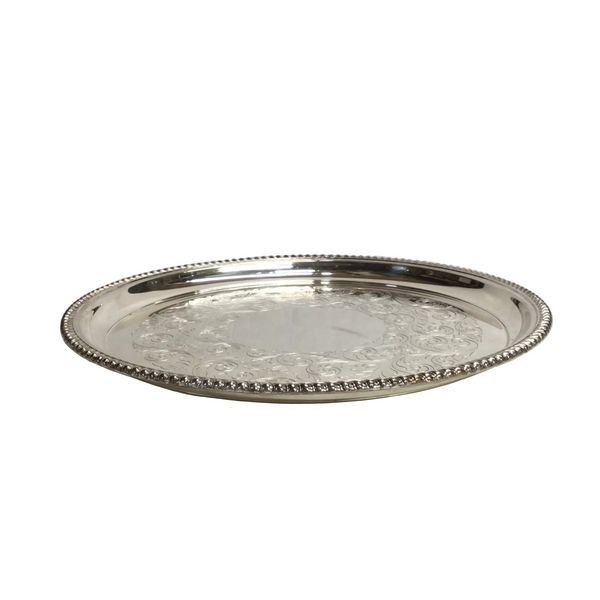 Vintage Silver Round Tray