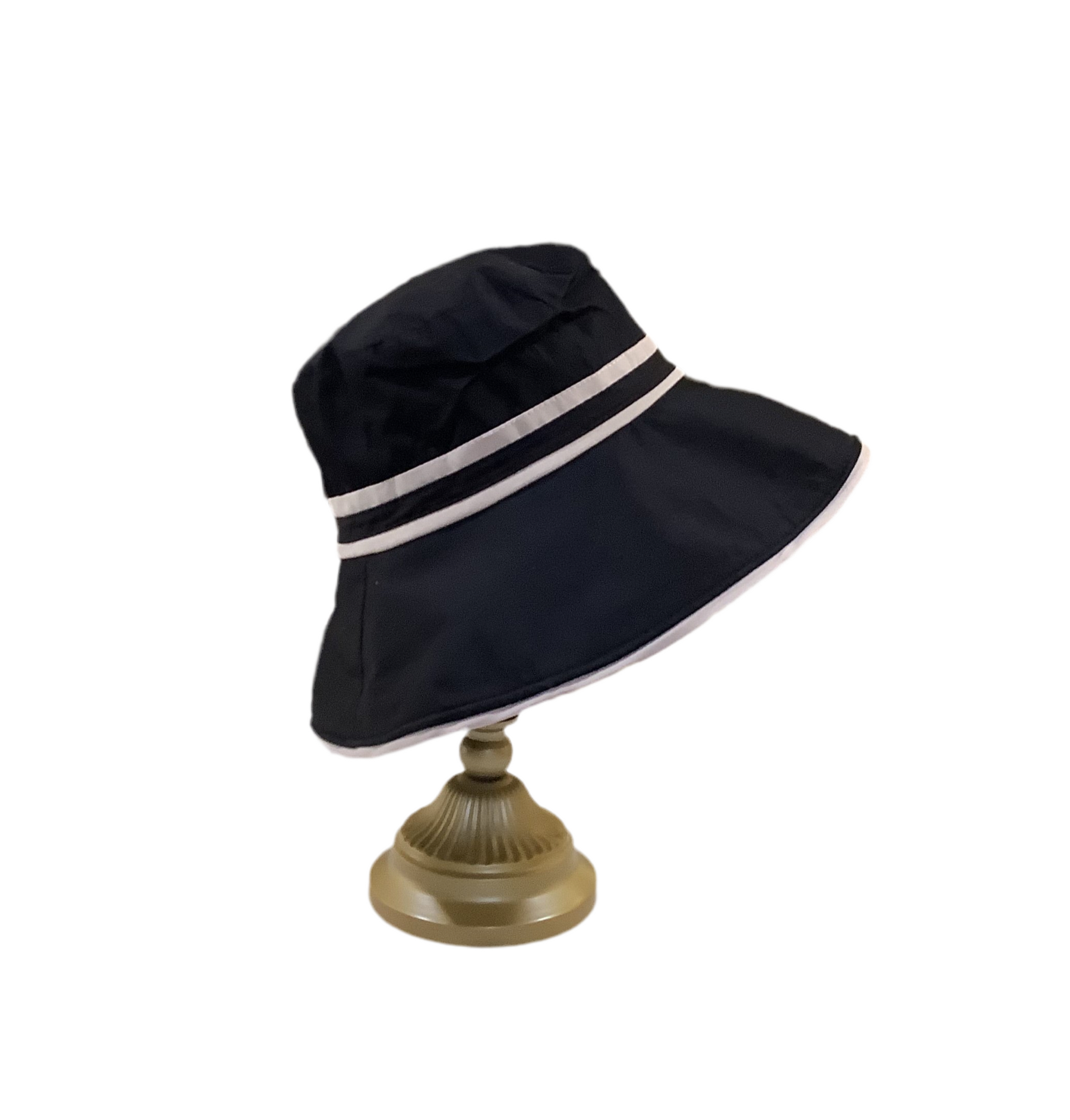 Cotton Sun Hat with Band - Black