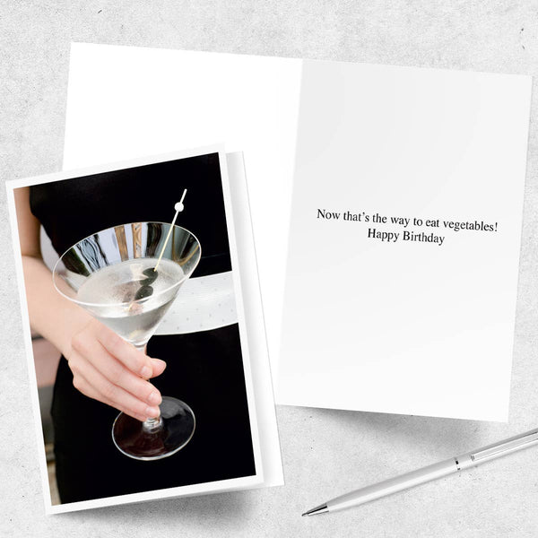Martini Glass Happy Birthday Greeting Card