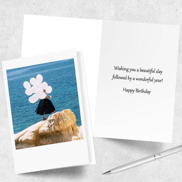 On a Rock by a Sea Happy Birthday Greeting Card