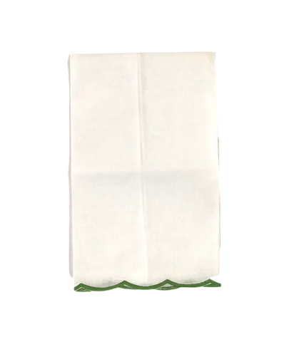 Guest Towel Scalloped Edge Green