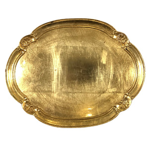 Vintage Gold Florentine Oval Tray