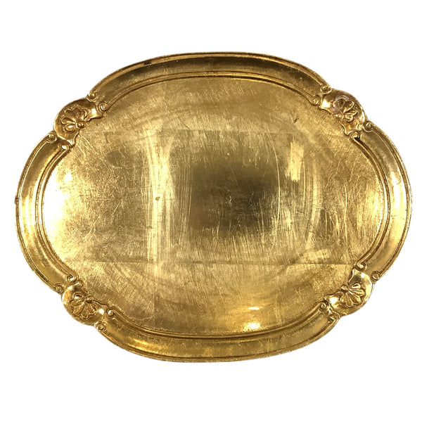Vintage Gold Florentine Oval Tray
