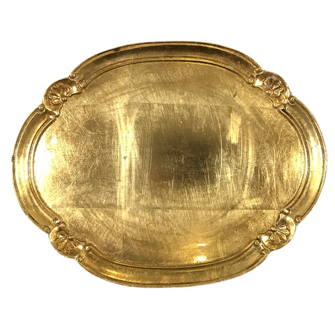 Vintage Gold Florentine Oval Tray
